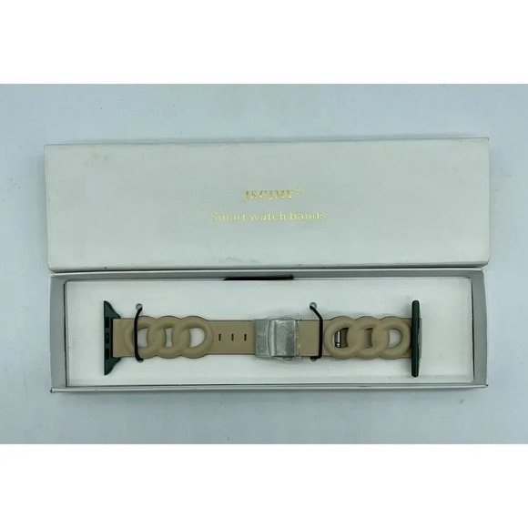 Leather Women Band for Apple Watch 38mm 40mm 41mm Series 9 8 7 6 5 4 SE Tan - Picture 1 of 4